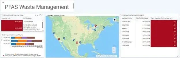 Cority's Waste Management capabilities help organizations identify PFAS-containing waste streams, track storage locations, and maintain manifest traceability from generation to disposal.