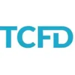 Blue letters TCFD in a bold, modern font on a white background, representing one of the leading ESG Reporting Frameworks.