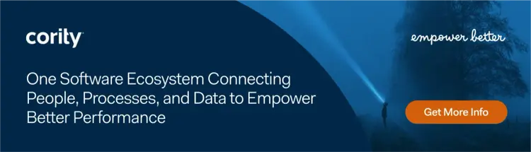 Cority ad: One Software Ecosystem Connecting People, Processes, and Data to Empower Better Performance and ensure seamless EHS regulatory compliance.