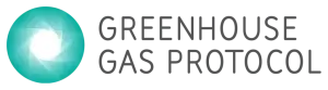 Logo with a teal circular design next to the text Greenhouse Gas Protocol in bold, gray letters, representing alignment with leading ESG Reporting Frameworks.