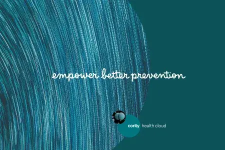 Blue abstract lines with the text empower better prevention, highlighting tech-led approaches for effective noise management, and the Cority Health Cloud logo at the bottom.